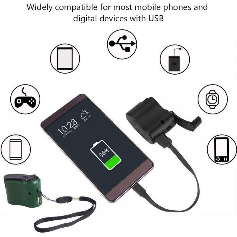 Phone Emergency Charger For Camping Hiking Outdoor Sports Hand Crank Travel Charger camping equipment Survival Tools