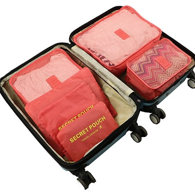 6Pcs/set Packing Cube Travel Bags Portable Large Capacity