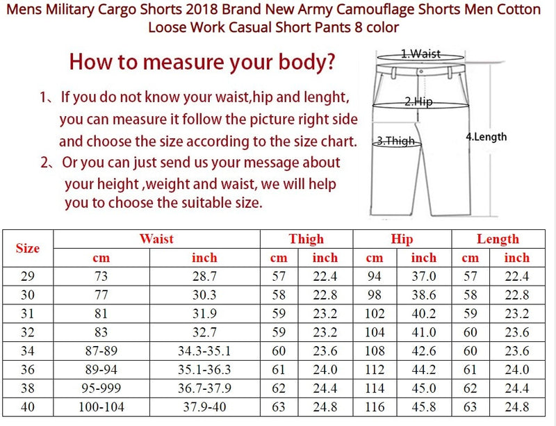 Mens Military Cargo Shorts