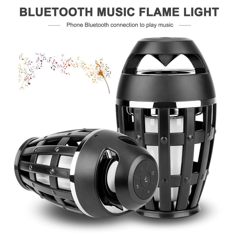 Portable Flame Lamp Bluetooth Speaker Touch Soft Flash Light  Effect Camping Lantern With USB Cable