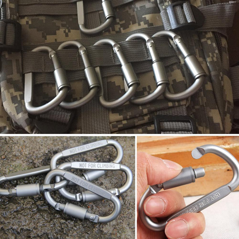 Carabine 6pcs/lot Travel Kit Camping Equipment Alloy Aluminum Survival Gear Camp Mountaineering Hook EDC Mosqueton