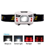 CREE 5W LED Body Motion Sensor Headlamp Mini Headlight Rechargeable Outdoor Camping Flashlight Head Torch Lamp With USB Charging