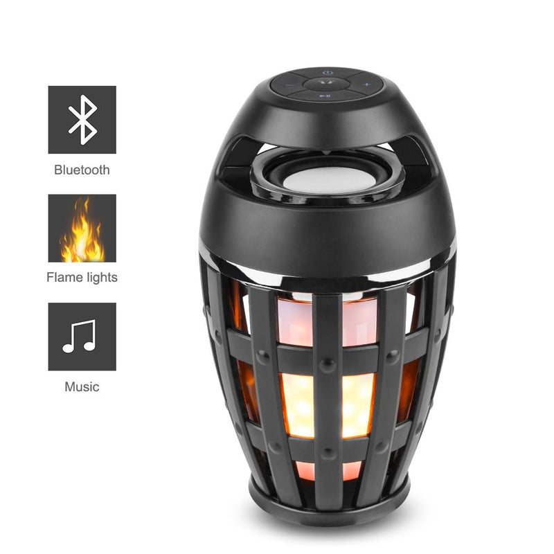 Portable Flame Lamp Bluetooth Speaker Touch Soft Flash Light  Effect Camping Lantern With USB Cable