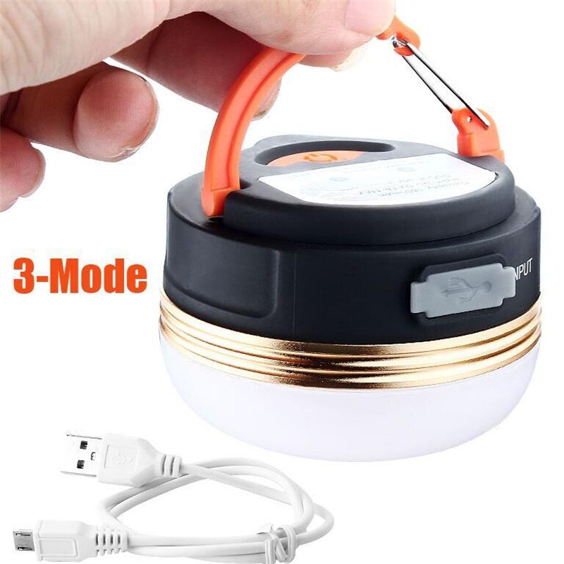 Mini Portable Camping Lights 3W LED Waterproof Tents Lamp Night Hanging lamp USB Rechargeable